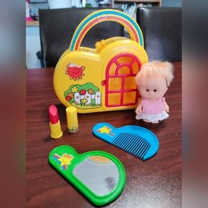 Vintage Yellow Doll House Purse Case 1986 Unimax RARE